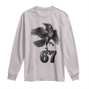 Funny Raven Brainrot Six Seven Meme Gift Long Sleeve Shirt TS12 Ice Gray Print Your Wear
