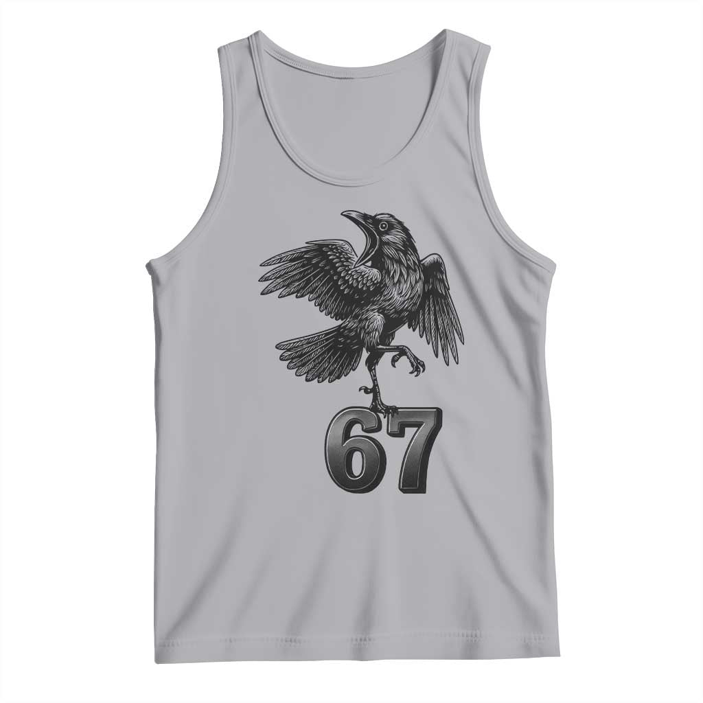 Funny Raven Brainrot Six Seven Meme Gift Tank Top TS12 Athletic Heather Print Your Wear