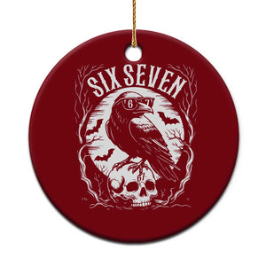 Gothic Raven Brainrot Six Seven Ceramic Ornament Gen Z Alpha Gift TS12 1pc Red Print Your Wear