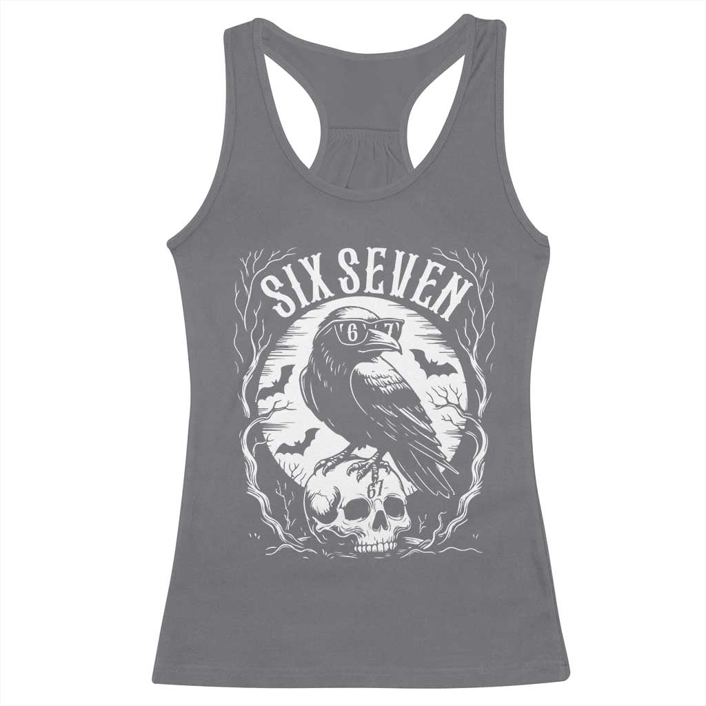 Gothic Raven Brainrot Six Seven Racerback Tank Top Gen Z Alpha Gift TS12 Charcoal Print Your Wear