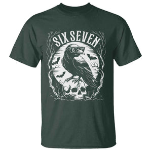 Gothic Raven Brainrot Six Seven T Shirt Gen Z Alpha Gift TS12 Dark Forest Green Print Your Wear