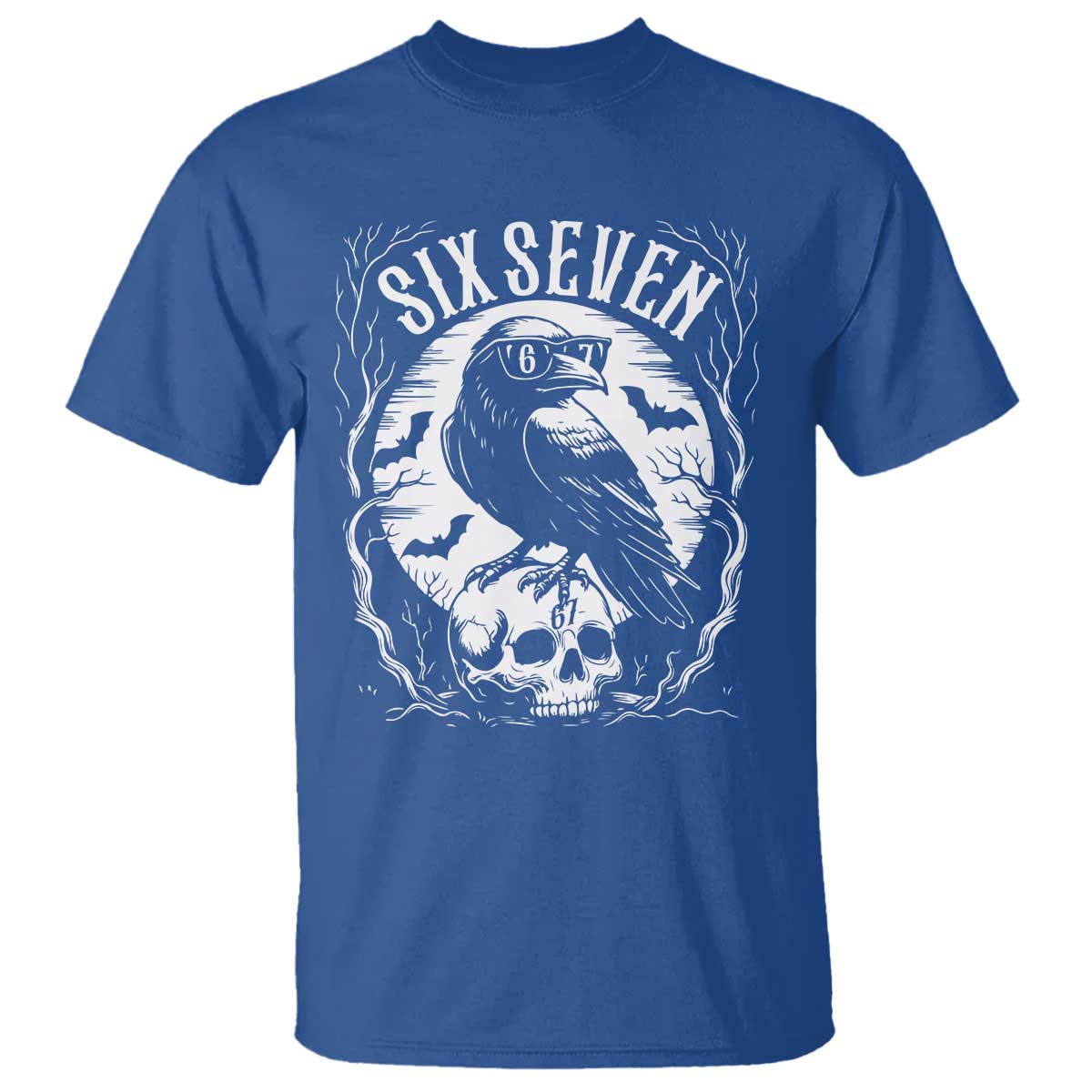 Gothic Raven Brainrot Six Seven T Shirt Gen Z Alpha Gift TS12 Royal Blue Print Your Wear