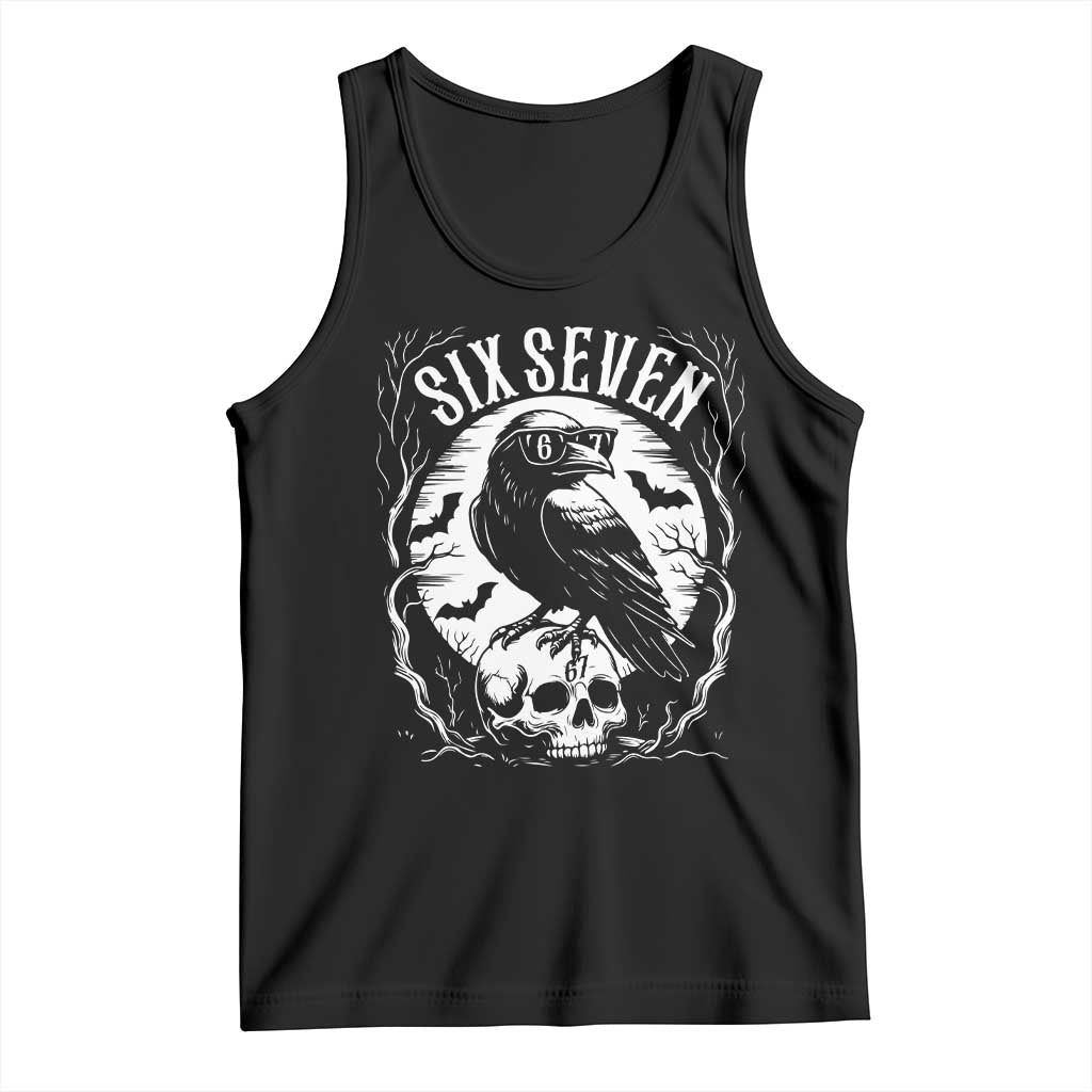 Gothic Raven Brainrot Six Seven Tank Top Gen Z Alpha Gift TS12 Black Print Your Wear
