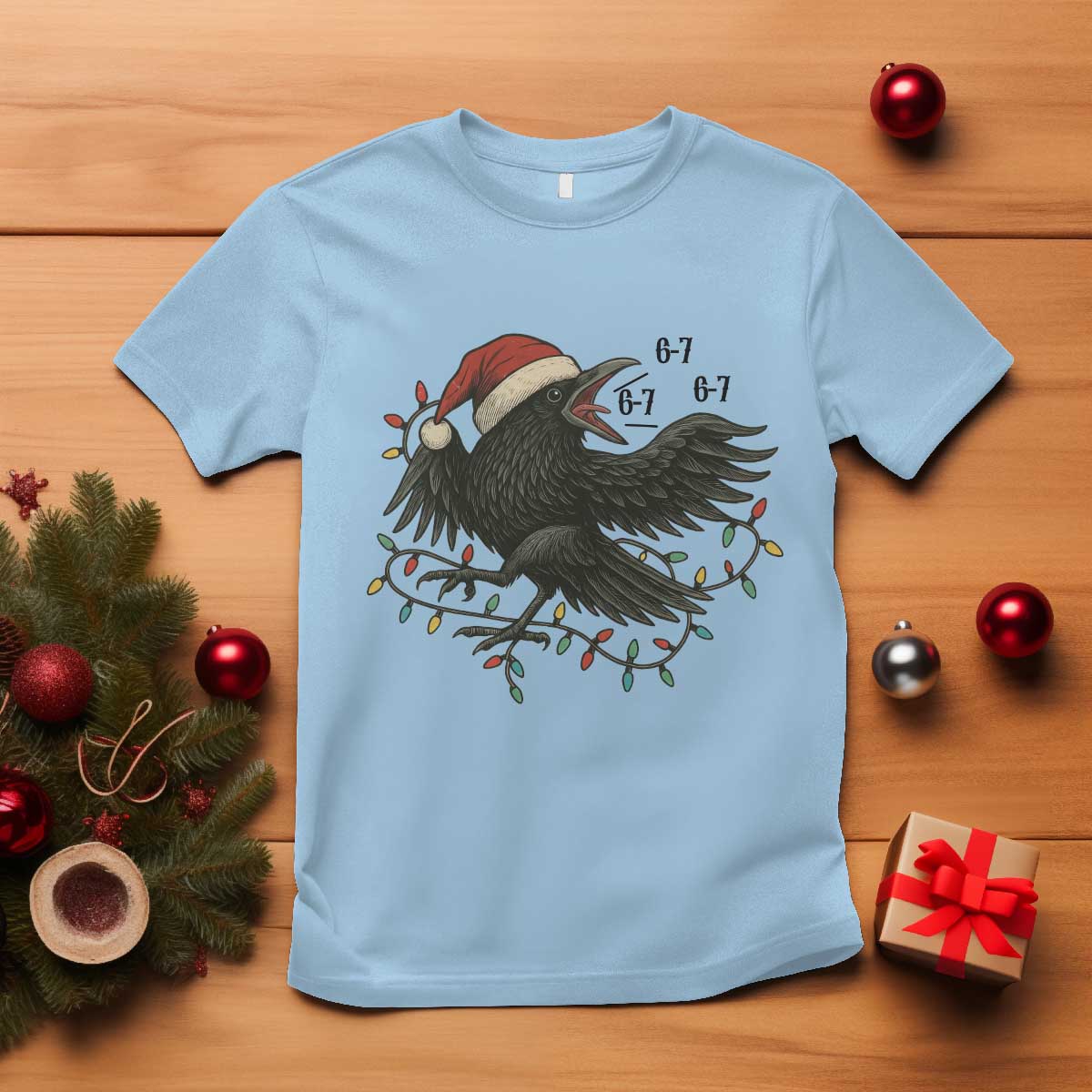 Funny Raven Six Seven Meme T Shirt Christmas Gift For Gen Z TS12 Light Blue Print Your Wear
