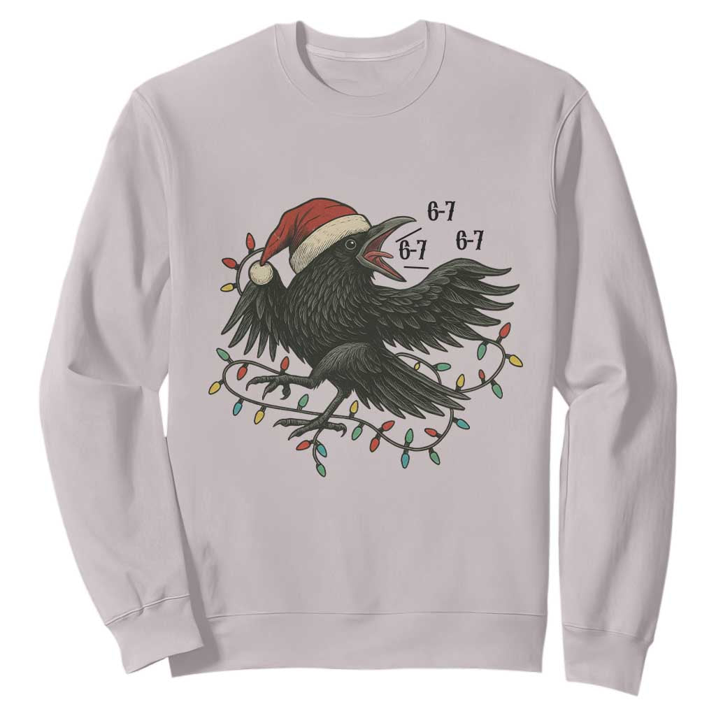 Funny Raven Six Seven Meme Sweatshirt Christmas Gift For Gen Z TS12 Ice Gray Print Your Wear
