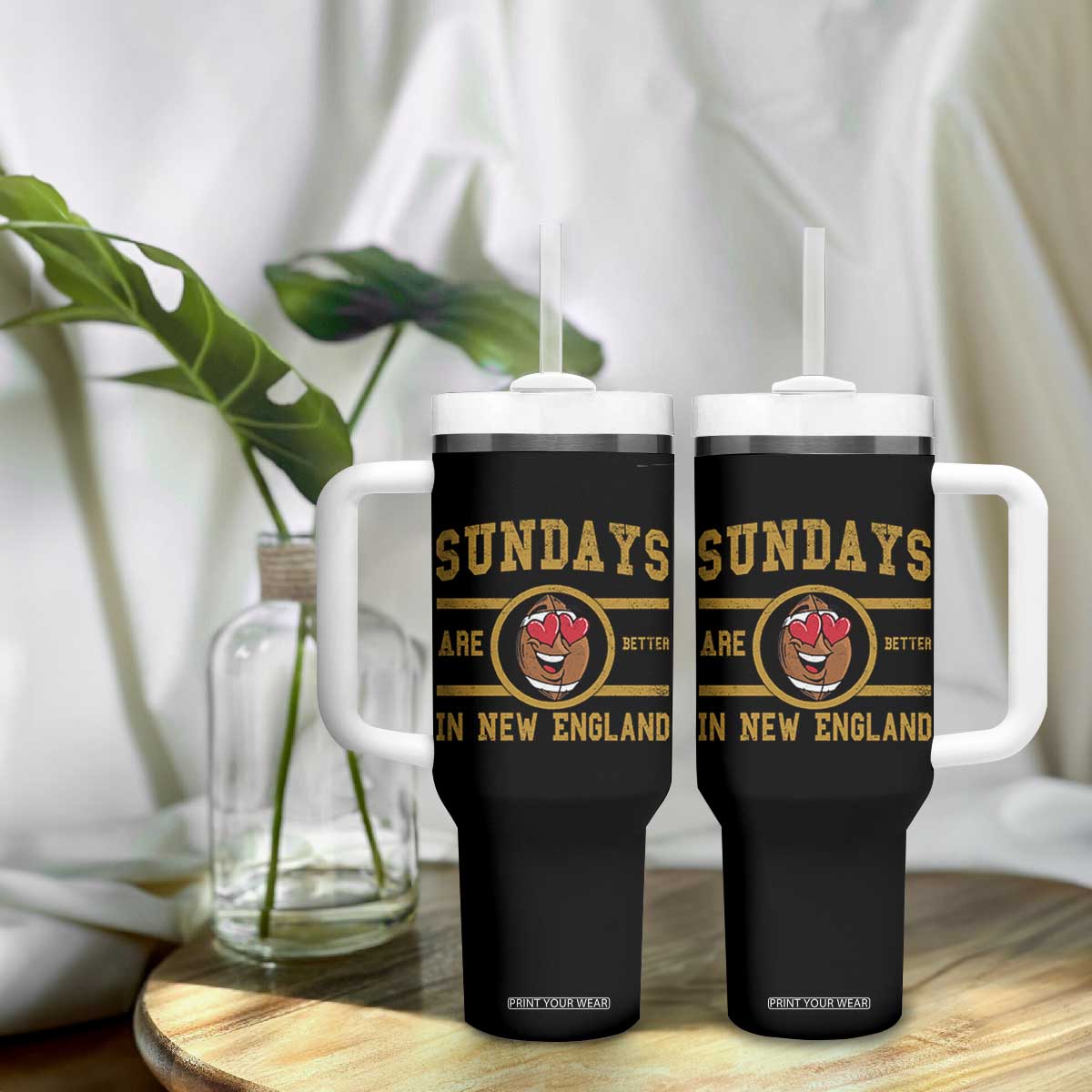 Sundays Are Better In NE Tumbler With Handle Game Day Lover Gift TS12 Print Your Wear