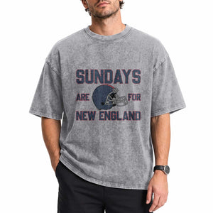 Sundays Are For NE Washed Cotton T-Shirt Game Day Lover Gift