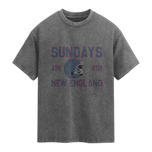 Sundays Are For NE Washed Cotton T-Shirt Game Day Lover Gift
