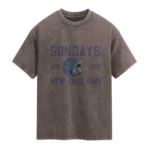 Sundays Are For NE Washed Cotton T-Shirt Game Day Lover Gift