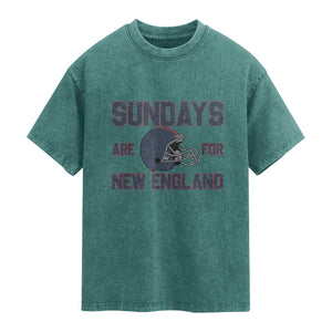 Sundays Are For NE Washed Cotton T-Shirt Game Day Lover Gift