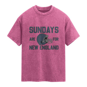 Sundays Are For NE Washed Cotton T-Shirt Game Day Lover Gift