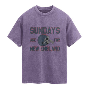 Sundays Are For NE Washed Cotton T-Shirt Game Day Lover Gift