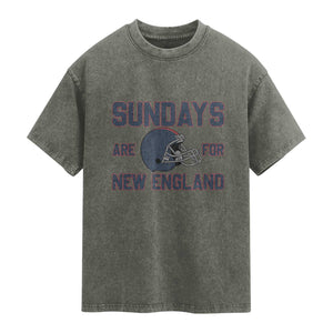 Sundays Are For NE Washed Cotton T-Shirt Game Day Lover Gift