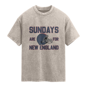 Sundays Are For NE Washed Cotton T-Shirt Game Day Lover Gift