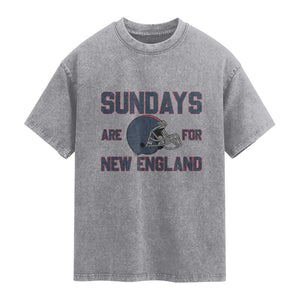 Sundays Are For NE Washed Cotton T-Shirt Game Day Lover Gift