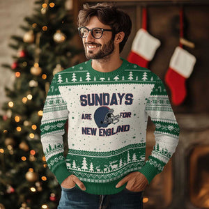 Sundays Are For NE Ugly Christmas Sweater Game Day Lover Gift TS12 Beige Green Print Your Wear