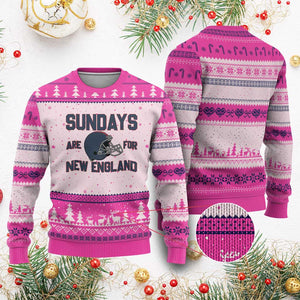 Sundays Are For NE Ugly Christmas Sweater Game Day Lover Gift TS12 Hot Pink Print Your Wear