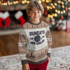 Sundays Are For NE Ugly Christmas Sweater Game Day Lover Gift TS12 Mocha Mousse Print Your Wear