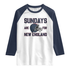 Sundays Are For NE Raglan Shirt Game Day Lover Gift TS12 White Navy Print Your Wear