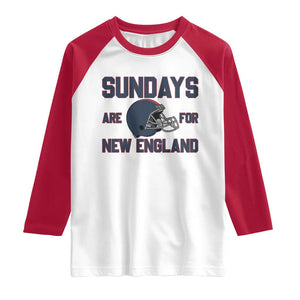 Sundays Are For NE Raglan Shirt Game Day Lover Gift TS12 White Red Print Your Wear