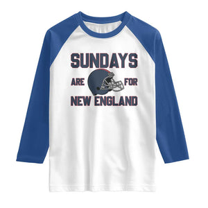 Sundays Are For NE Raglan Shirt Game Day Lover Gift TS12 White Royal Print Your Wear