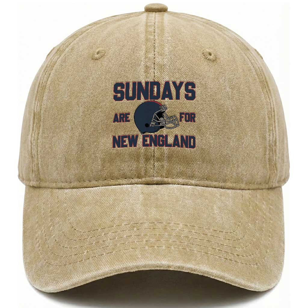 Sundays Are For NE Washed Cotton Baseball Cap Game Day Lover Gift TS12 Print Your Wear
