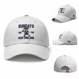 Sundays Are For NE Baseball Cap Game Day Sports Fan Gift TS12 Baseball Cap Universal Fit White Print Your Wear
