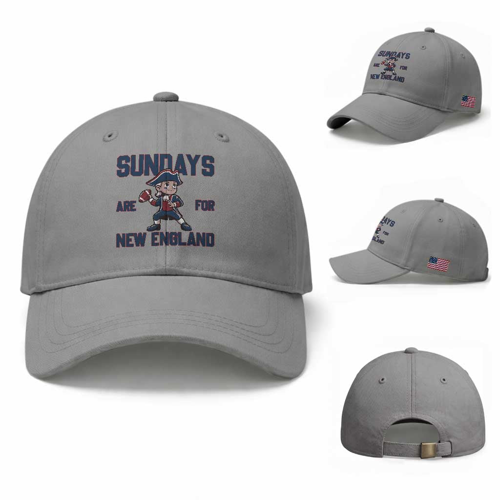 Sundays Are For NE Baseball Cap Game Day Sports Fan Gift TS12 Baseball Cap Universal Fit Sport Gray Print Your Wear