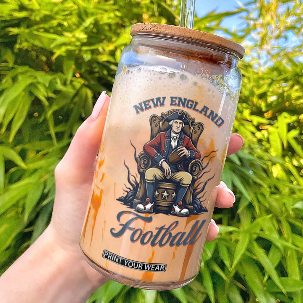 Funny George Washington NE Football Lover Gift Glass Can TS12 White Print Your Wear