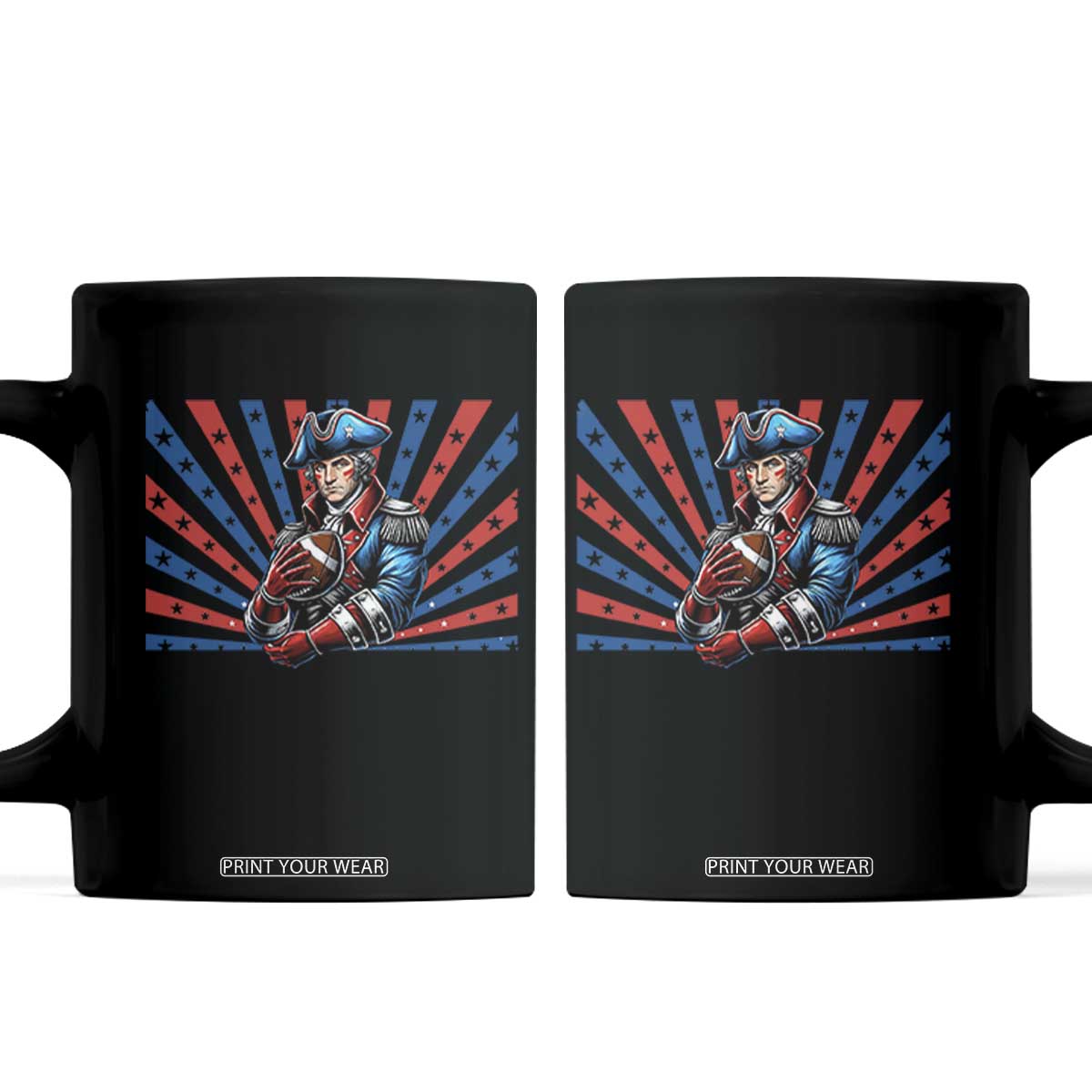 Vintage George Washington Football Coffee Mug NE Pride Gift TS12 Black Print Your Wear