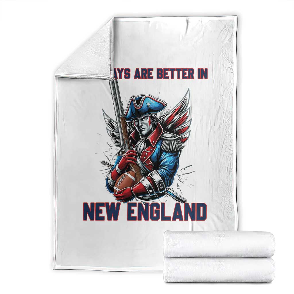 Funny George Washington Football Lover Gift Throw Blanket Sundays Are Better In New England TS12 White Print Your Wear