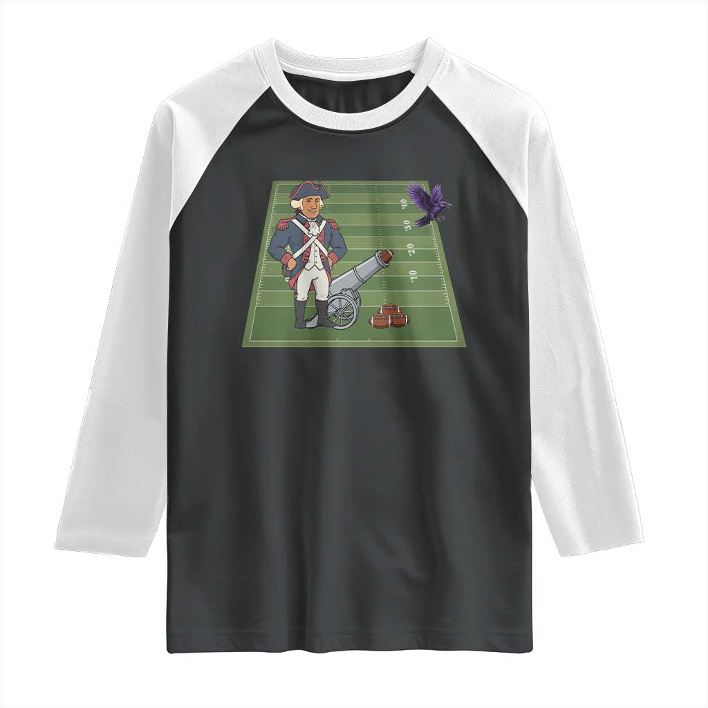 George Washington Vs The Purple Crow Rivalry Raglan Shirt NE Football Gift TS12 Black White Print Your Wear