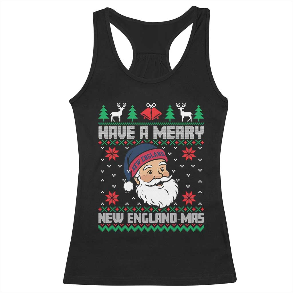 Have A Merry NE Mas Racerback Tank Top Funny Ugly Christmas Football Gift TS12 Black Print Your Wear