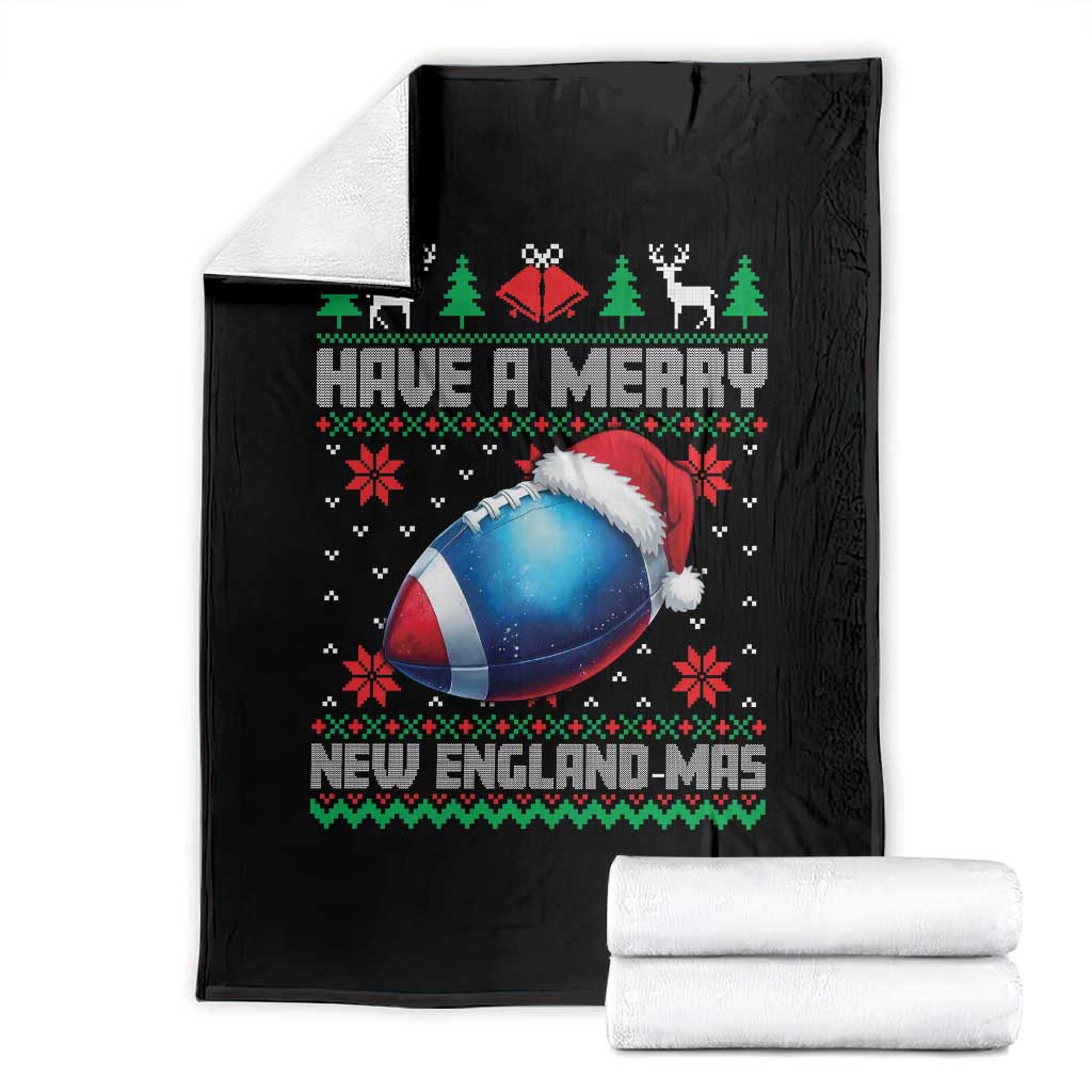 Have A Merry NE Mas Throw Blanket Funny Football Fan Ugly Christmas Gift TS12 Black Print Your Wear