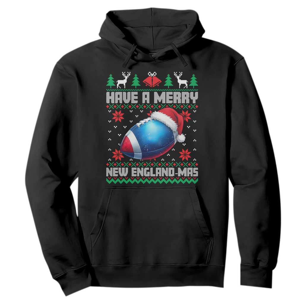 Have A Merry NE Mas Hoodie Funny Football Fan Ugly Christmas Gift TS12 Black Print Your Wear