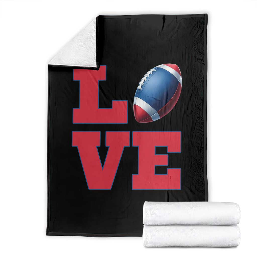 Love Football Fan Supporter Throw Blanket Gift For Game Day Lovers TS12 Black Print Your Wear