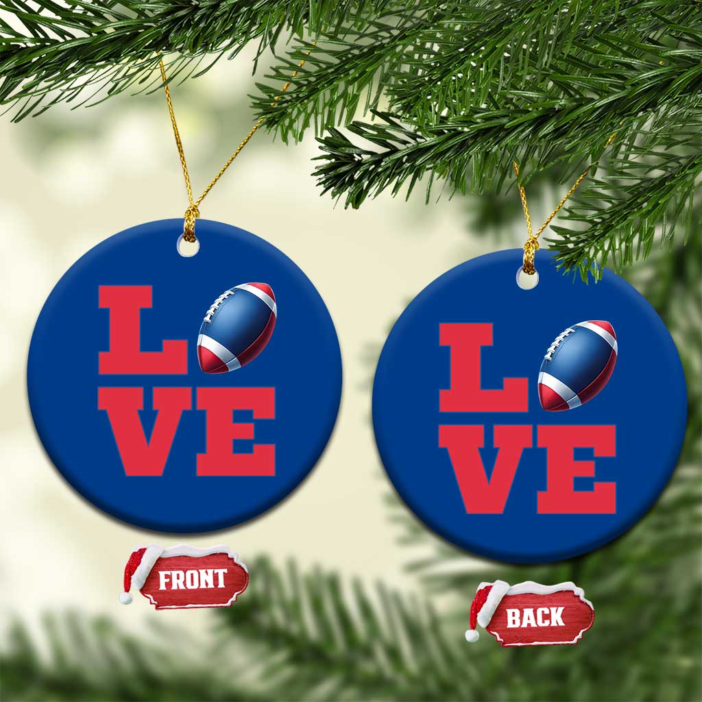 Love Football Fan Supporter Ceramic Ornament Gift For Game Day Lovers TS12 1pc Blue Print Your Wear