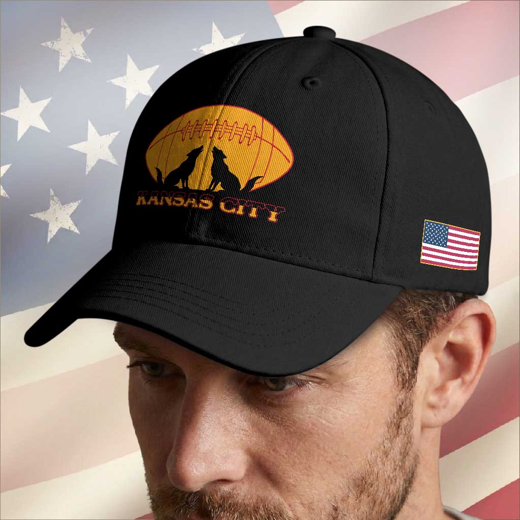 Football Lover Gift Baseball Cap Midwest Wolf Spirit TS12 Print Your Wear