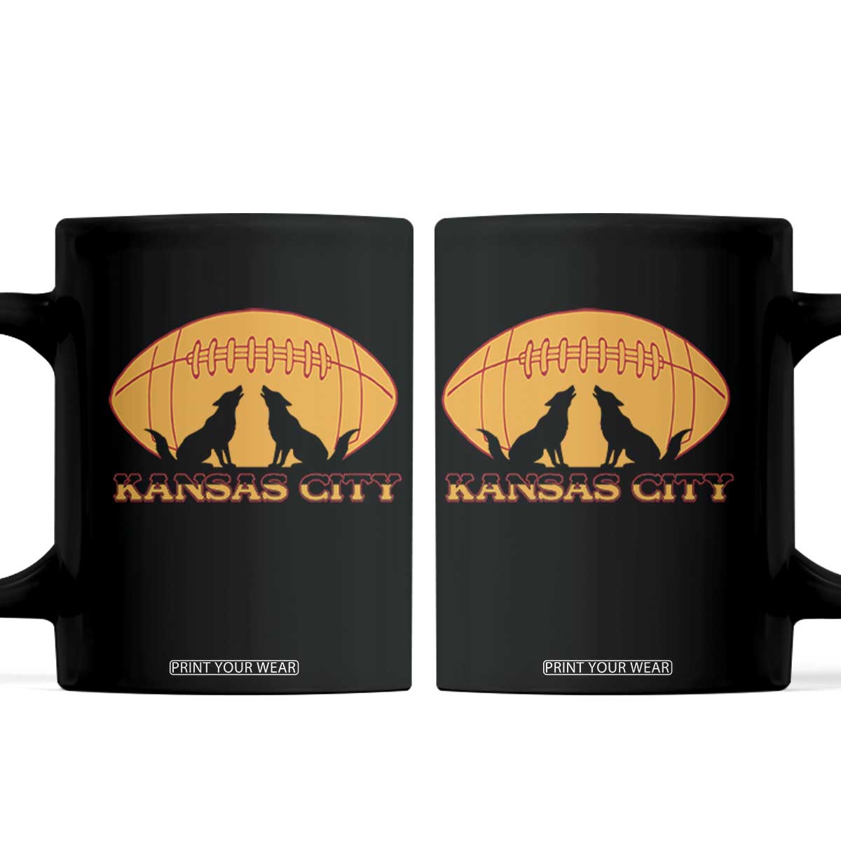 Football Lover Gift Coffee Mug Midwest Wolf Spirit TS12 Black Print Your Wear
