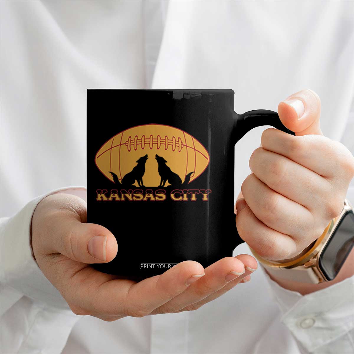 Football Lover Gift Coffee Mug Midwest Wolf Spirit TS12 Print Your Wear