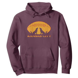 Football Lover Gift Hoodie Midwest Wolf Spirit TS12 Maroon Print Your Wear