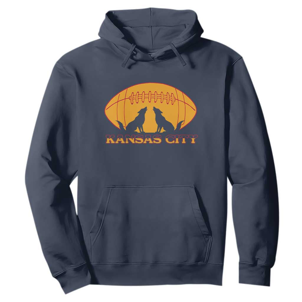 Football Lover Gift Hoodie Midwest Wolf Spirit TS12 Navy Print Your Wear
