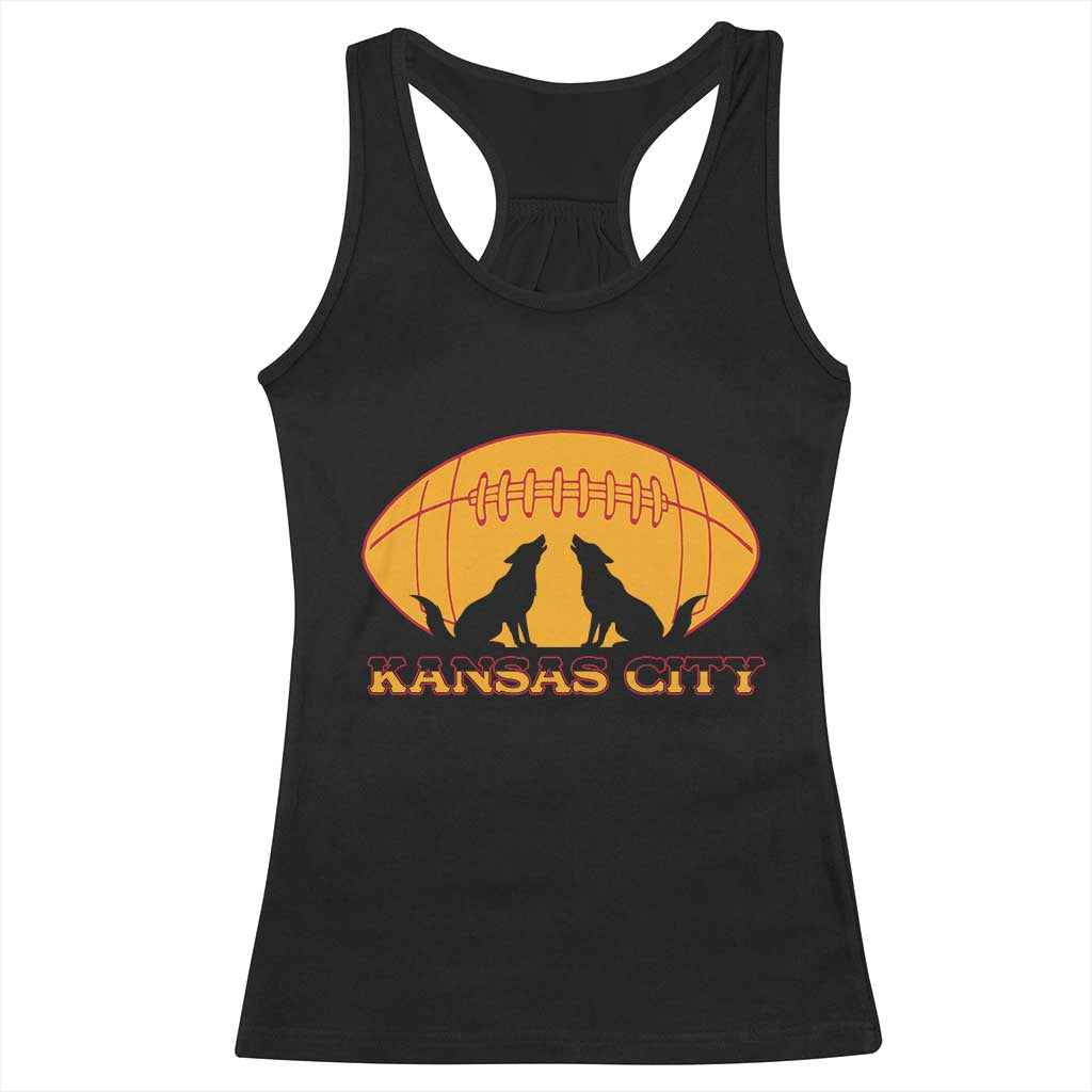 Football Lover Gift Racerback Tank Top Midwest Wolf Spirit TS12 Black Print Your Wear