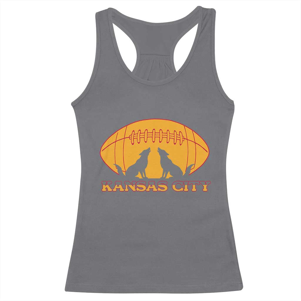 Football Lover Gift Racerback Tank Top Midwest Wolf Spirit TS12 Charcoal Print Your Wear