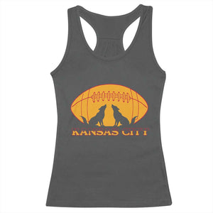 Football Lover Gift Racerback Tank Top Midwest Wolf Spirit TS12 Dark Heather Print Your Wear