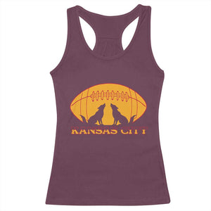 Football Lover Gift Racerback Tank Top Midwest Wolf Spirit TS12 Maroon Print Your Wear