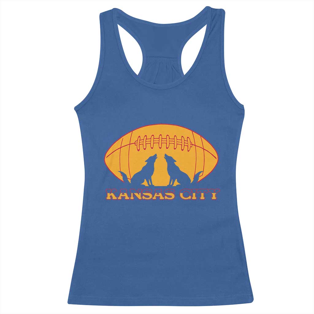 Football Lover Gift Racerback Tank Top Midwest Wolf Spirit TS12 Royal Blue Print Your Wear