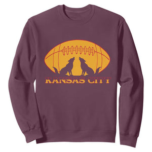 Football Lover Gift Sweatshirt Midwest Wolf Spirit TS12 Maroon Print Your Wear
