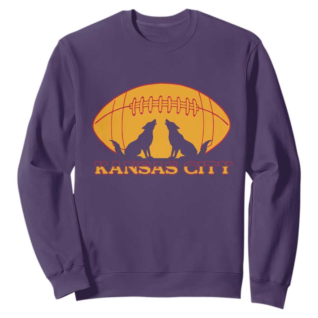 Football Lover Gift Sweatshirt Midwest Wolf Spirit TS12 Purple Print Your Wear