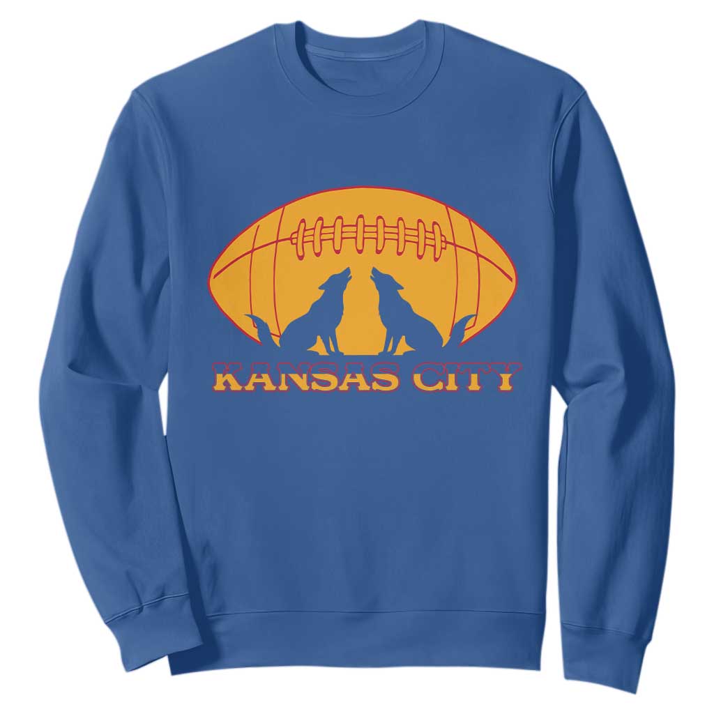 Football Lover Gift Sweatshirt Midwest Wolf Spirit TS12 Royal Blue Print Your Wear
